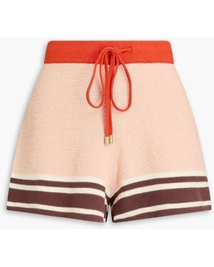 Zimmermann Striped Cotton-Blend Shorts - Pink