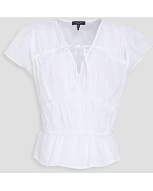Rag & Bone Valentina Gathered Ramie Top - White