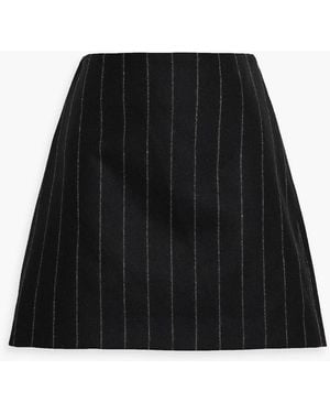 Anine Bing Tierra Pinstriped Wool-Blend Mini Skirt - Black