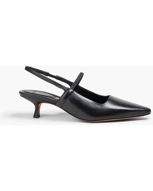 Vince Venice Leather Slingback Court Shoes - Black