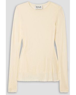 TOVE Rosalie Gathered Jersey Top - Natural