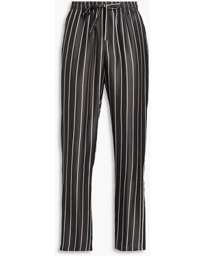 Dolce & Gabbana Pyjama-hose aus seiden-twill mit streifen - Schwarz