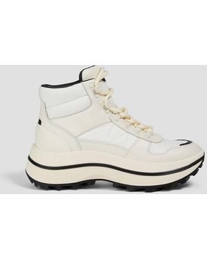 Tory Burch Adventure Hiker Shell And Leather Hiking Boots - White