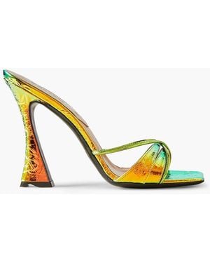 D'Accori Lust Leather Mules - Metallic