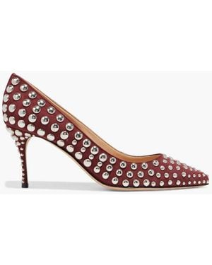 Sergio Rossi Studded Suede Pumps - Pink