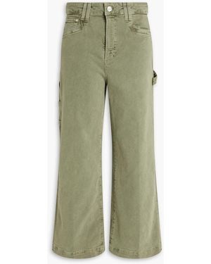 PAIGE Anessa Cropped High-Rise Cargo Jeans - Green