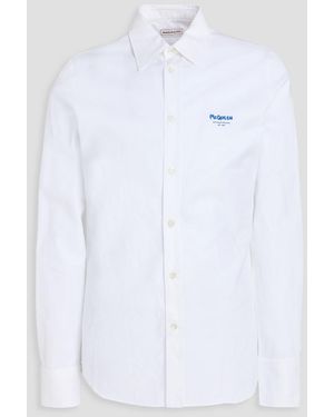 McQueen Hemd aus baumwoll-twill mit stickereien - Weiß