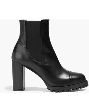 Stuart Weitzman Wenda Leather Ankle Boots - Black