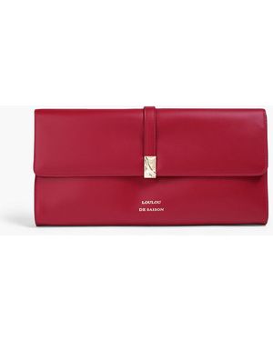 Loulou de Saison Elmer Glossed-leather Clutch - Red