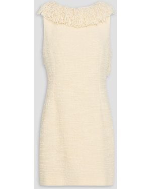 LIBEROWE Minikleid aus bouclé-tweed aus einer wollmischung mit fransen - Natur
