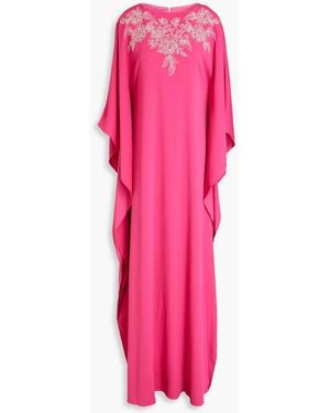Marchesa Embellished Crepe Kaftan - Pink