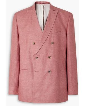 MR P. Double-Breasted Linen Suit Jacket - Pink