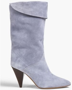 Isabel Marant Lestee Suede Ankle Boots - Blue