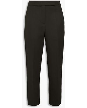 Tory Burch Wool-twill Straight-leg Trousers - Black