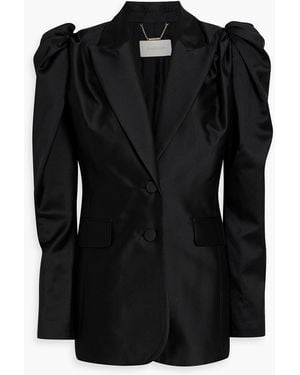 Zimmermann Gathered Silk And Wool-Blend Blazer - Black