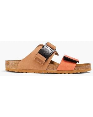 Rick Owens X Birkenstock Rotterdam Rubber And Suede Sandals - Brown