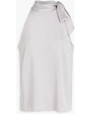 Theory Pussy-bow Satin-crepe Top - White