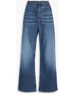 Chloé Faded High-rise Wide-leg Jeans - Blue