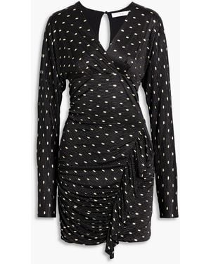 IRO Rohana Ruched Fil Coupé Jacquard Mini Dress - Black