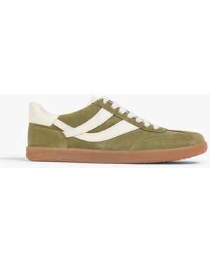 Vince Oasis Leather-Trimmed Suede Trainers - Green