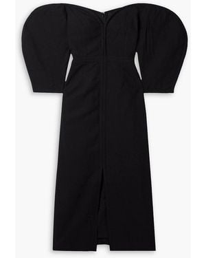 Mara Hoffman Leonara Off-the-shoulder Tm Lyocell And Linen-blend Midi Dress - Black