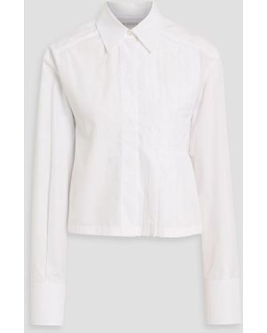 Sportmax Certo Pleated Cotton-Poplin Shirt - White