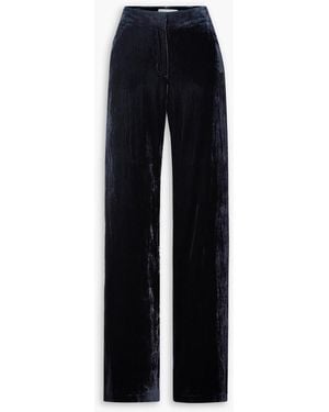 Veronica Beard Lebone Velvet Wide-leg Pants - Blue