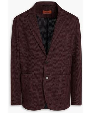 Missoni Crochet-Knit Cotton-Blend Blazer - Purple