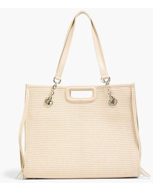 Maje Faux Raffia Shoulder Bag - Natural