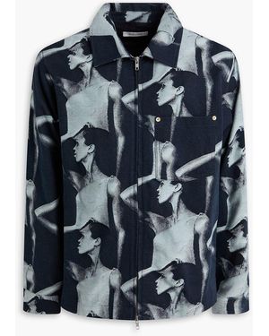 Wales Bonner Overshirt aus baumwoll-jacquard - Blau