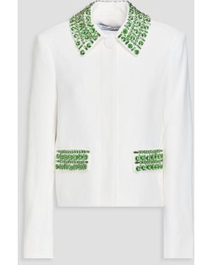 Veronica Beard Imogen Crystal-Embellished Crepe Jacket - Green