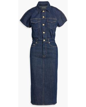 ganni kress soft denim dress Ganni Black Washed Kress Soft Denim Mini Shirt Dress M Ganni