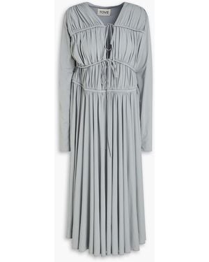 TOVE Lexy Ruched Jersey Midi Dress - Grey
