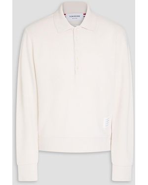 Thom Browne Pullover aus kaschmir-piqué mit polokragen - Weiß
