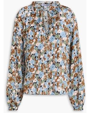 Veronica Beard Floral-Print Silk Blouse - White