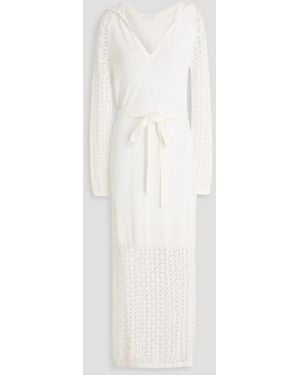 Zimmermann Pointelle-Knit Hooded Maxi Dress - White
