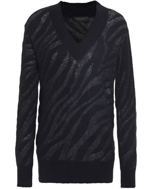Rag & Bone Germain Metallic Alpaca-Blend Jacquard Sweater - Blue
