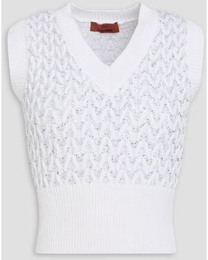 Missoni Sequin-embellished Knitted Vest - White