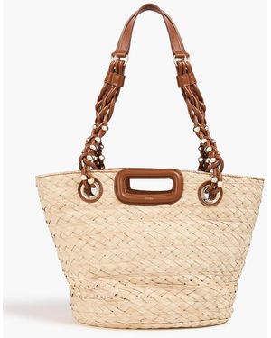 Maje Leather-trimmed Straw Tote - Natural