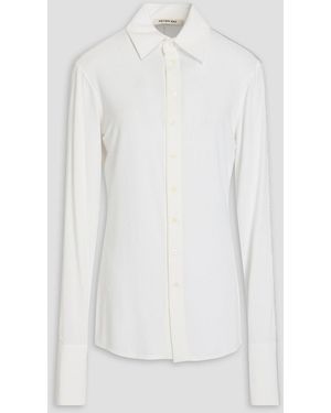 Peter Do Embroidered Stretch-jersey Shirt - White