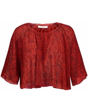 IRO Anida Printed Voile Blouse - Red