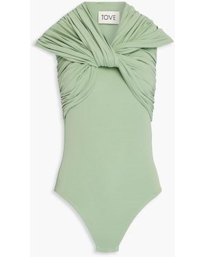 TOVE Florence Twist-front Jersey Bodysuit - Green