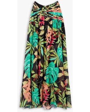 PATBO Maxirock aus chiffon mit blumenprint und falten - Weiß