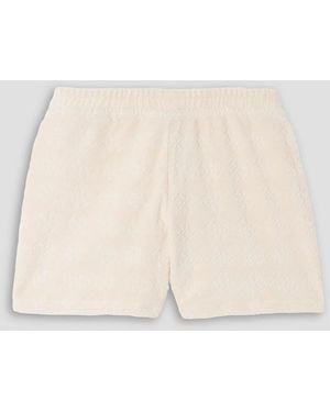 Tory Burch Cotton-Blend Terry Jacquard Shorts - Natural