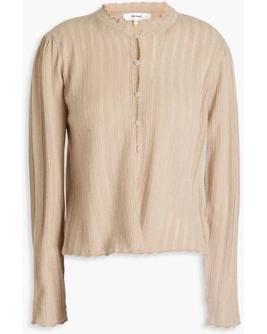 FRAME Pointelle-Knit Cashmere Cardigan - Natural