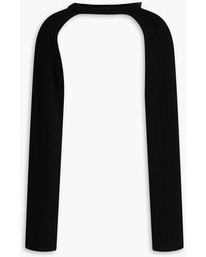 Helmut Lang Ribbed Cotton-Blend Shrug - Black