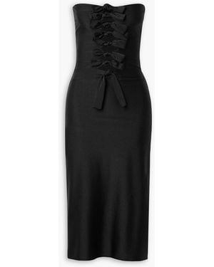 Coperni Strapless Knotted Cutout Stretch-Jersey Midi Dress - Black