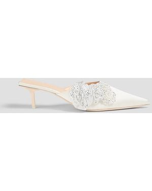 Magda Butrym Embellished Satin Mules - White