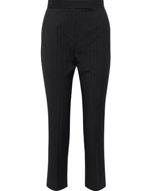 Max Mara Cropped Pinstriped Wool Straight-Leg Pants - Black