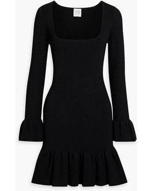 Hervé Léger Ausgestelltes minikleid aus stretch-strick - Schwarz